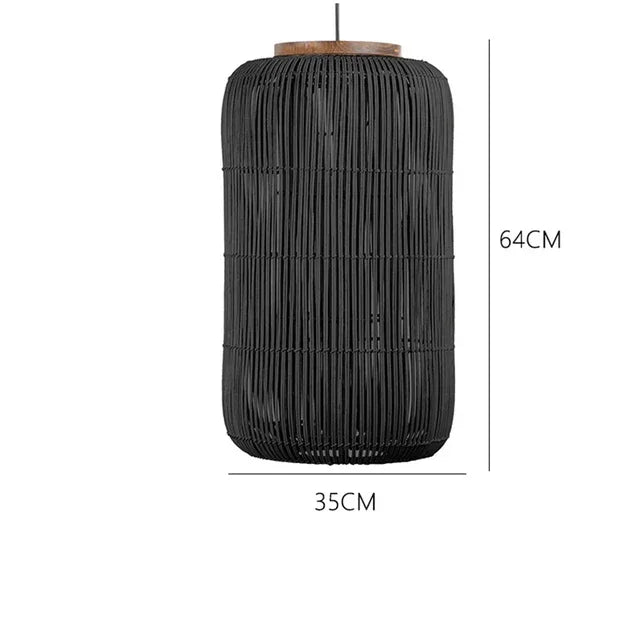 Afralia™ Vintage Rattan Pendant Lamps: Japanese Wabi Sabi Style for Kitchen, Dining Room