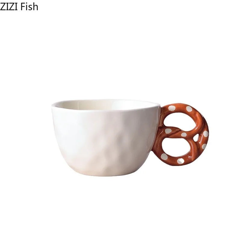 Afralia™ Alkali Water Biscuit Mug Ceramic Teacup & Saucer Set