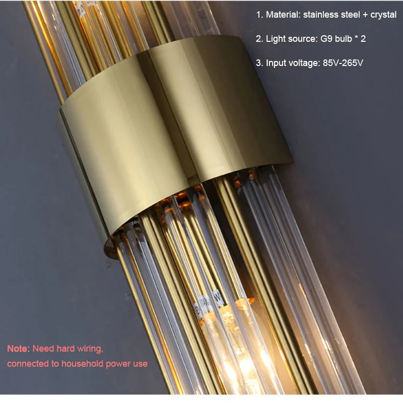 Afralia™ Modern Gold LED Wall Lamp for Living Room Bedroom Stairs