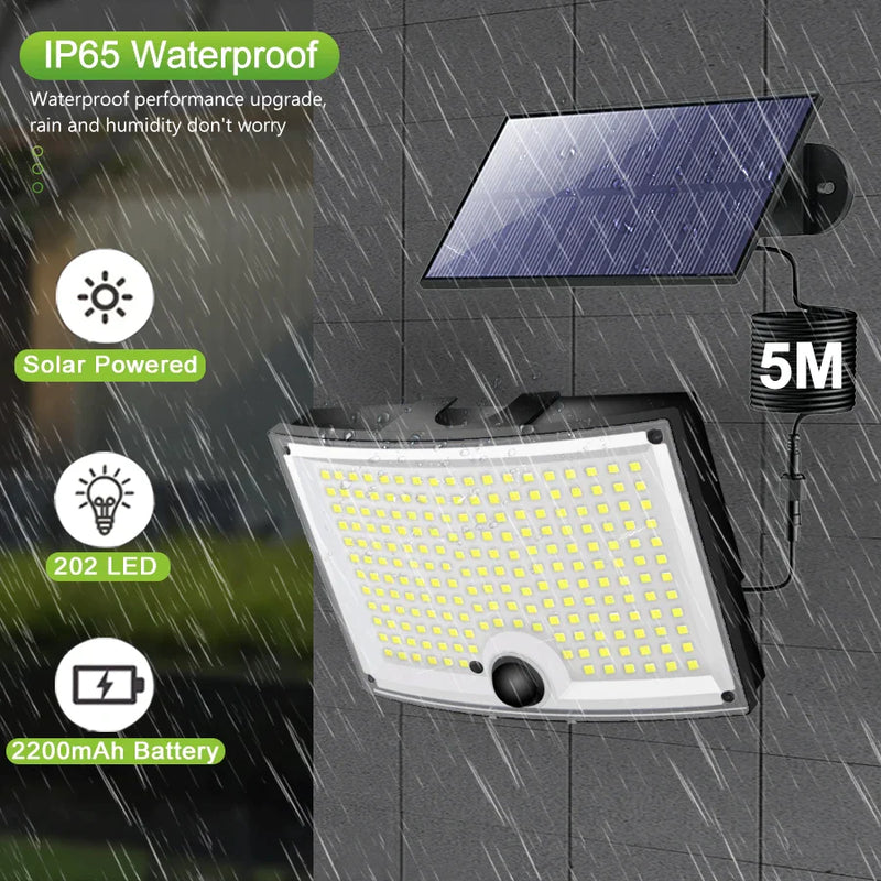 Afralia™ Outdoor Solar LED Security Light - Super Bright Motion Sensor, Waterproof, 3 Modes