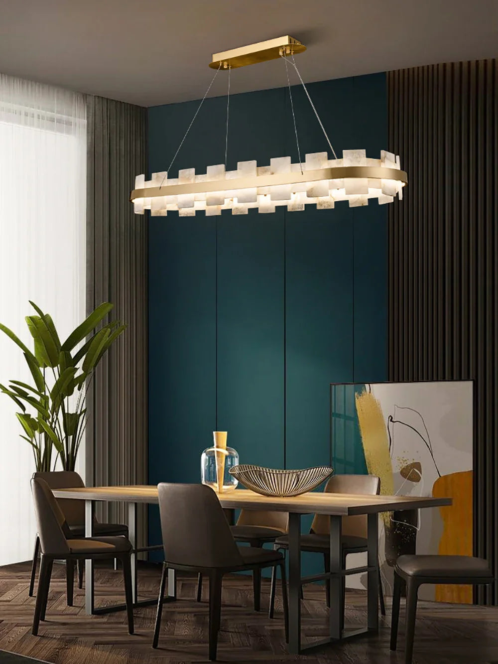 Afralia™ Luxury Marble LED Chandelier: Modern Round Ring Suspension Lamp for Bedroom
