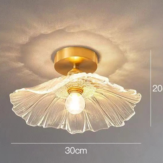 Afralia™ Lotus Leaf Glass Ceiling Chandelier with E14 Bulb