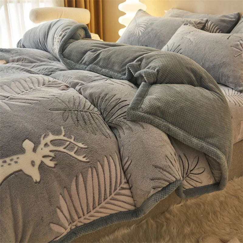 Afralia™ Dual-Layer Winter Velvet Duvet Cover - Soft & Warm Double-Sided Quilt Blanket