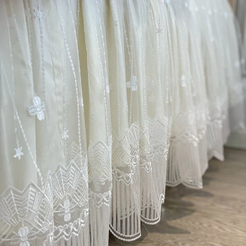 Afralia™ 1000TC Egyptian Cotton Flowers Embroidery Bedding Set with Vintage French Ruffles.