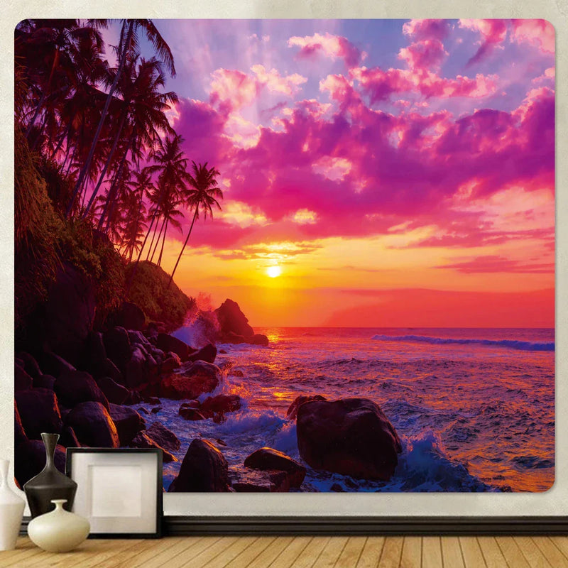 Afralia™ Sunset Sea Mandala Tapestry - Hippie Boho Wall Hanging