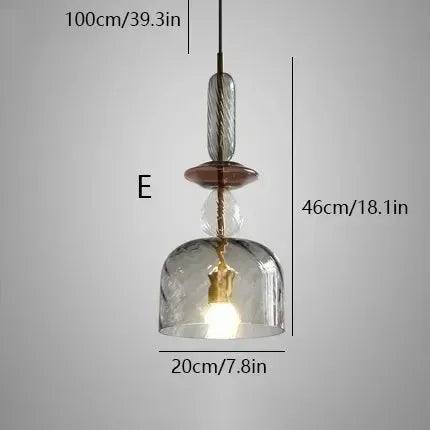 Afralia™ Scandinavian Macaron Stained Glass Chandelier with E27 Bulb