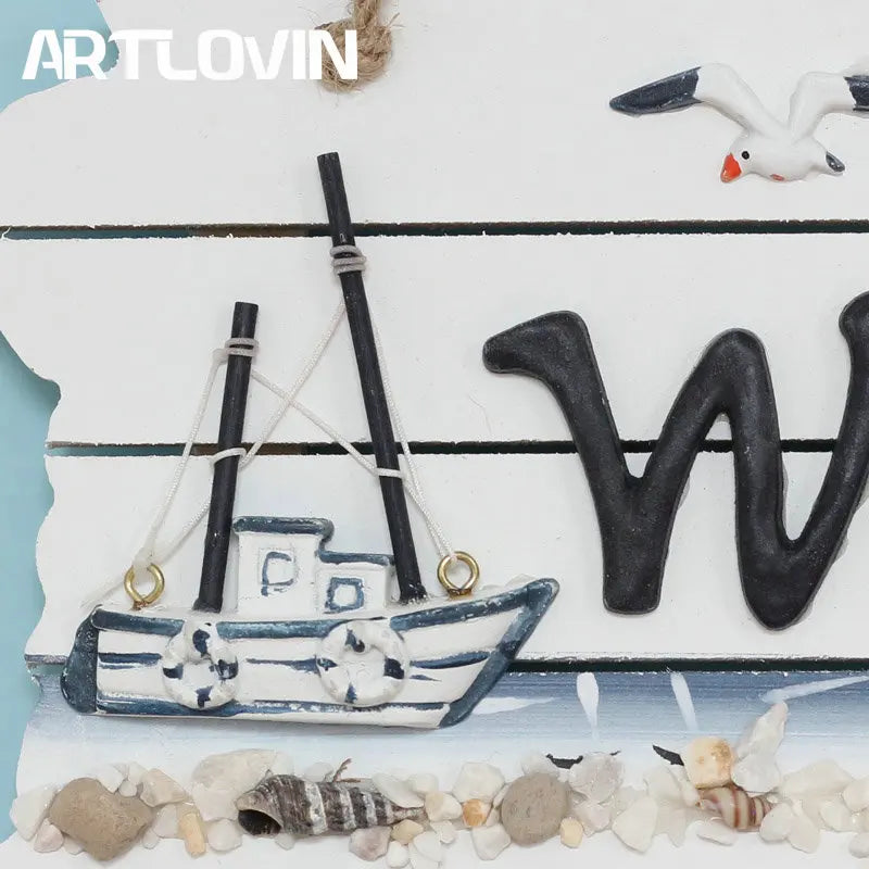 Afralia™ Mediterranean Style WC Plaque, Bathroom Indicator, Toilet Door Decoration (18 words)