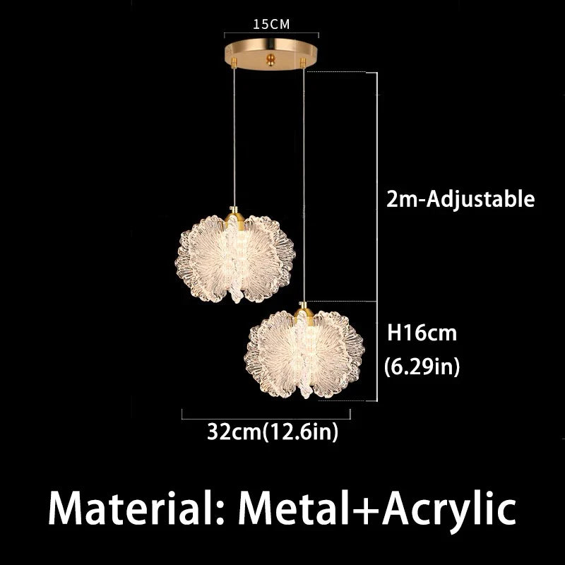 Afralia™ Gold Bloom Coral Ceiling Chandelier, LED Pendant Light for Living Room.