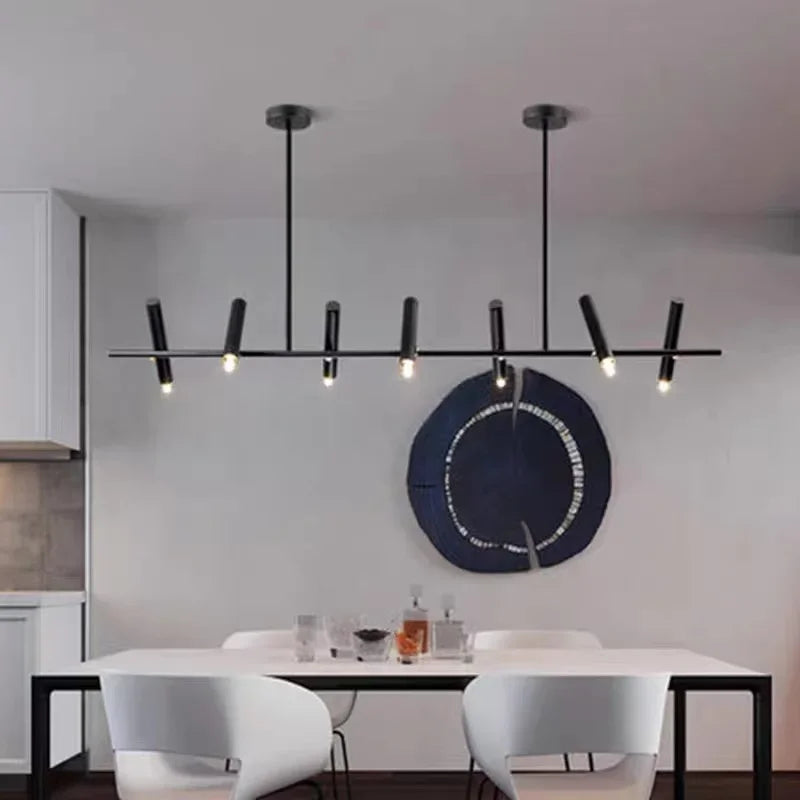 Afralia™ Modern Black LED Chandelier for Dining & Living Room Lighting
