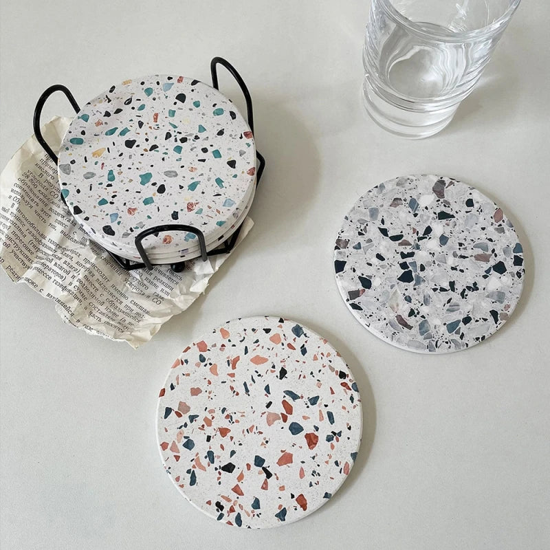 Afralia™ Diatomite Coaster: Quick-drying & Non-slip Mug Mat for Table Decoration & Insulation