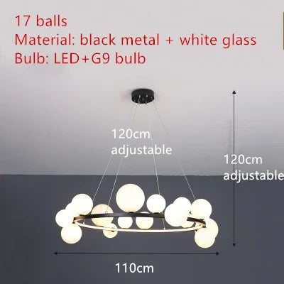 Afralia™ Clear Glass LED Chandelier: Modern Nordic Hall Parlor Lighting Fixture