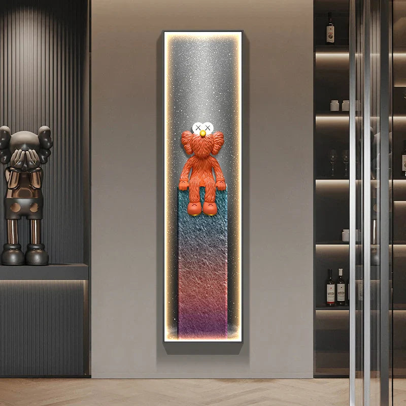 Afralia™ Crystal Porcelain Doll Bear LED Wall Light - Modern Indoor Decor