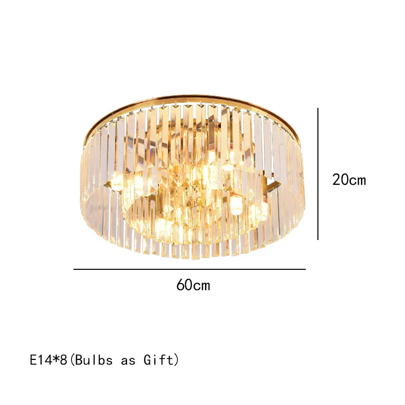 Afralia™ Nordic Gold Crystal LED Chandelier for Dining Living Room Kitchen Home Decor