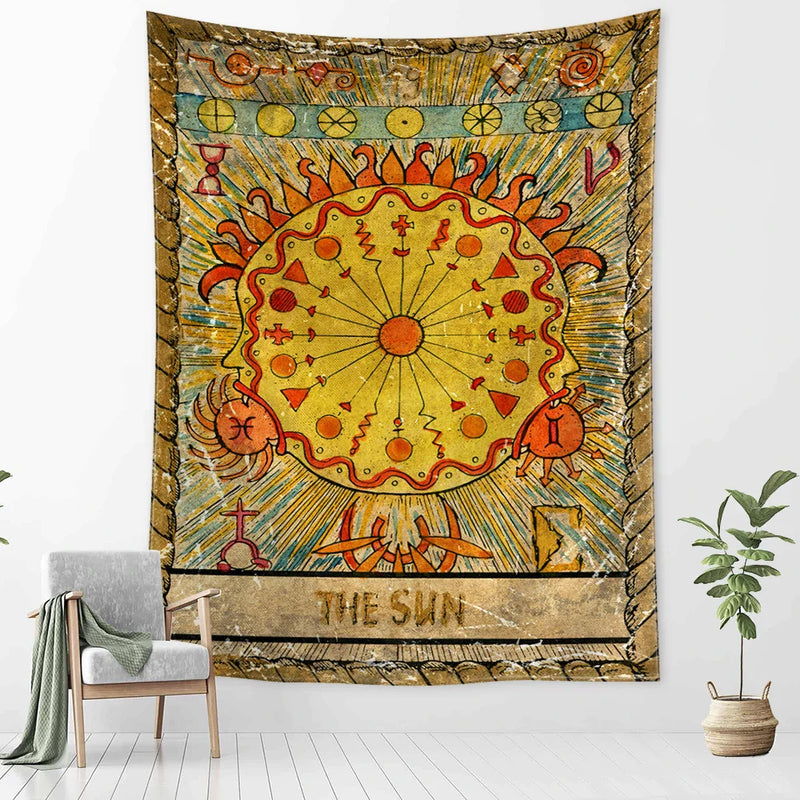 Constellation Tarot Tapestry - Bohemian Hippie Wall Hanging for Home Decor by Afralia™