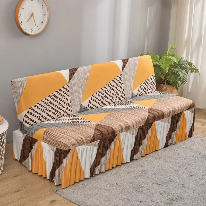 Afralia™ Elastic Armless Futon Sofa Cover Slipcovers