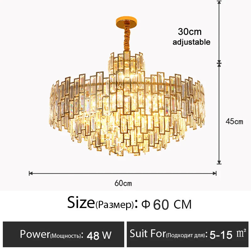 Afralia™ Crystal LED Round Ceiling Pendant Light for Luxury Dining Living Room
