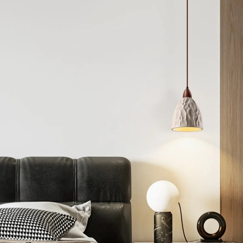 Afralia™ Cement LED Pendant Lights: Japanese Vintage Style for Bedroom, Living, Dining Room