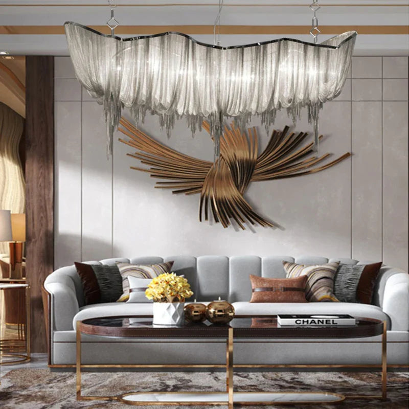 Afralia™ Modern Chain Chandelier for Luxury Dining Table and Home Decor