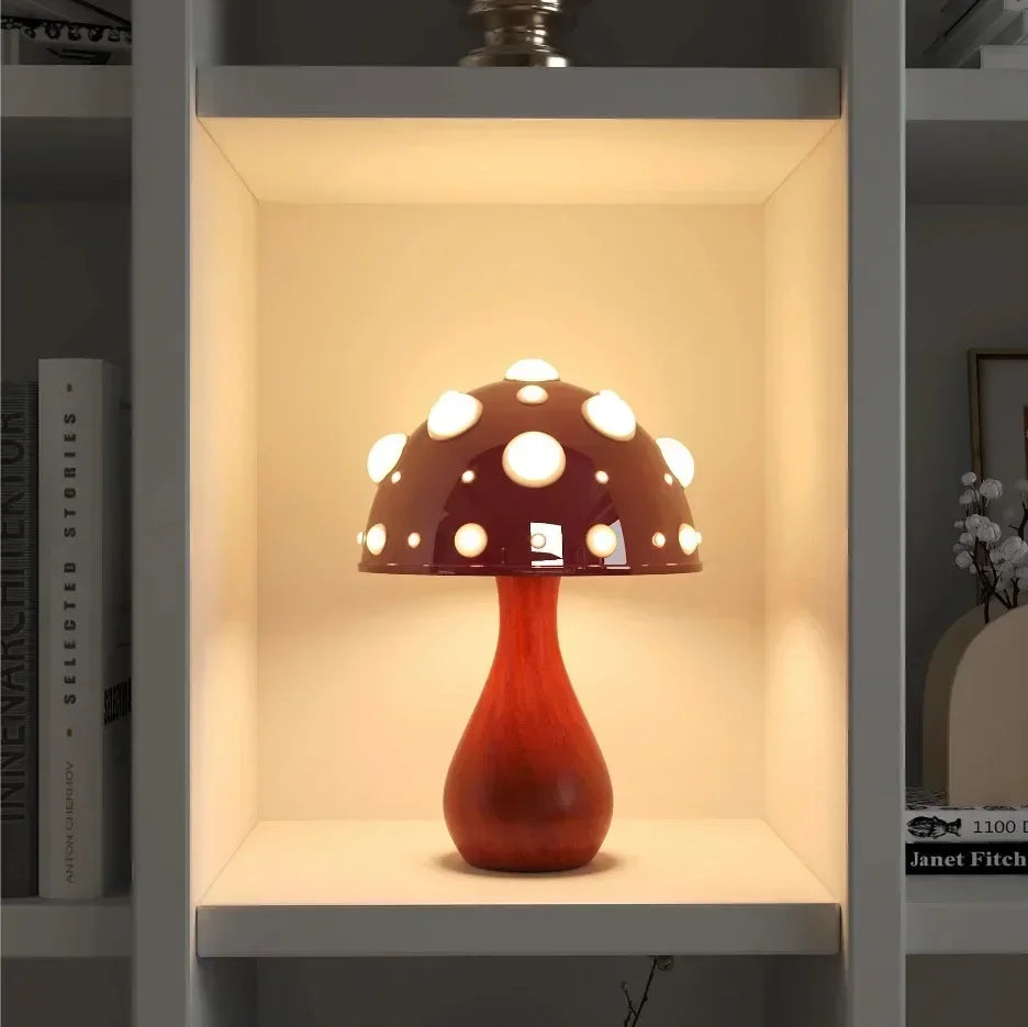 Afralia™ Tricolored LED Mushroom Desk Lamp for Living Room and Bedside