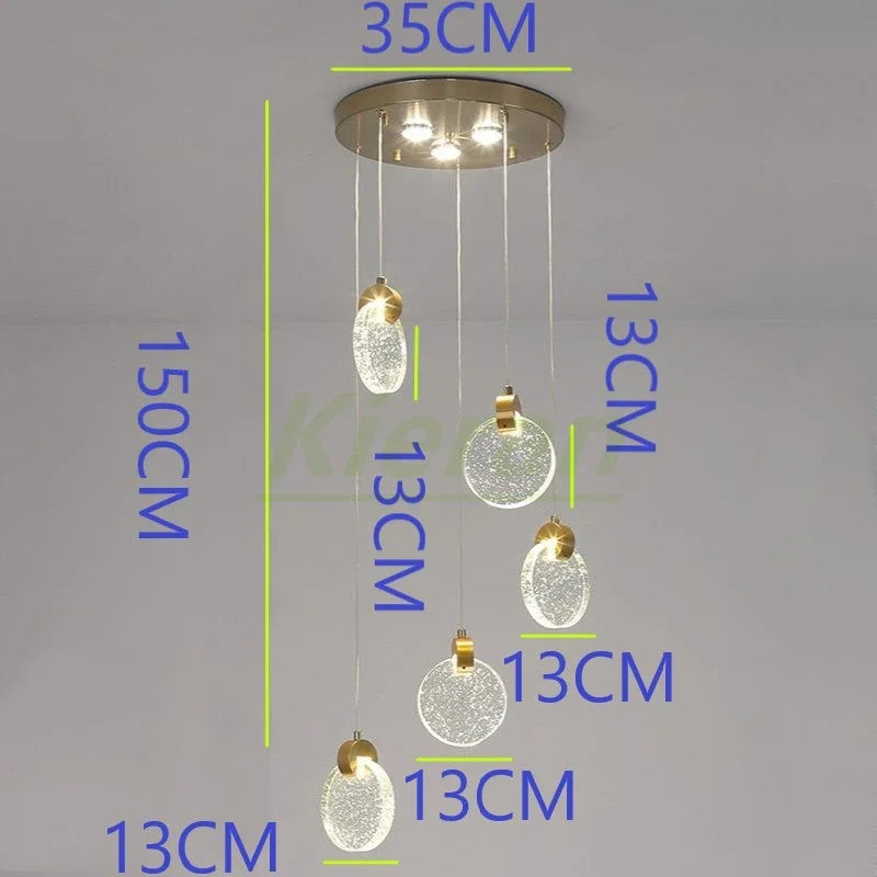 Afralia™ Crystal LED Chandelier: Modern 5head Highlight for Bedroom, Bar, Study Room Decor