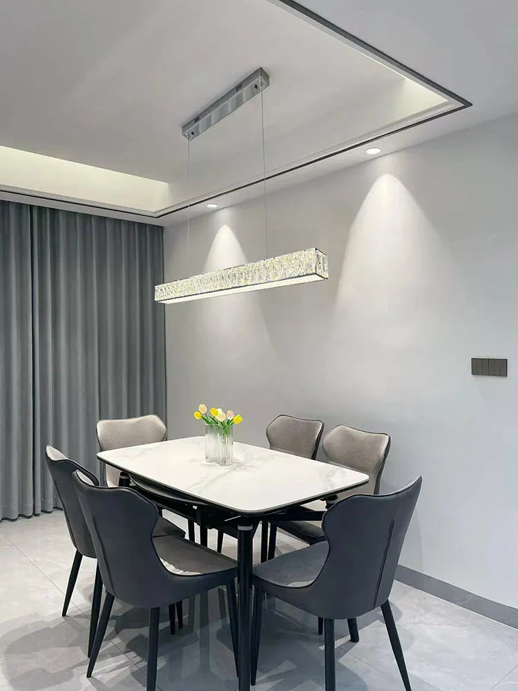 Afralia™ Crystal Pendant Light: Modern Luxury LED Dining Chandelier for Dining Room, Restaurant, Bar