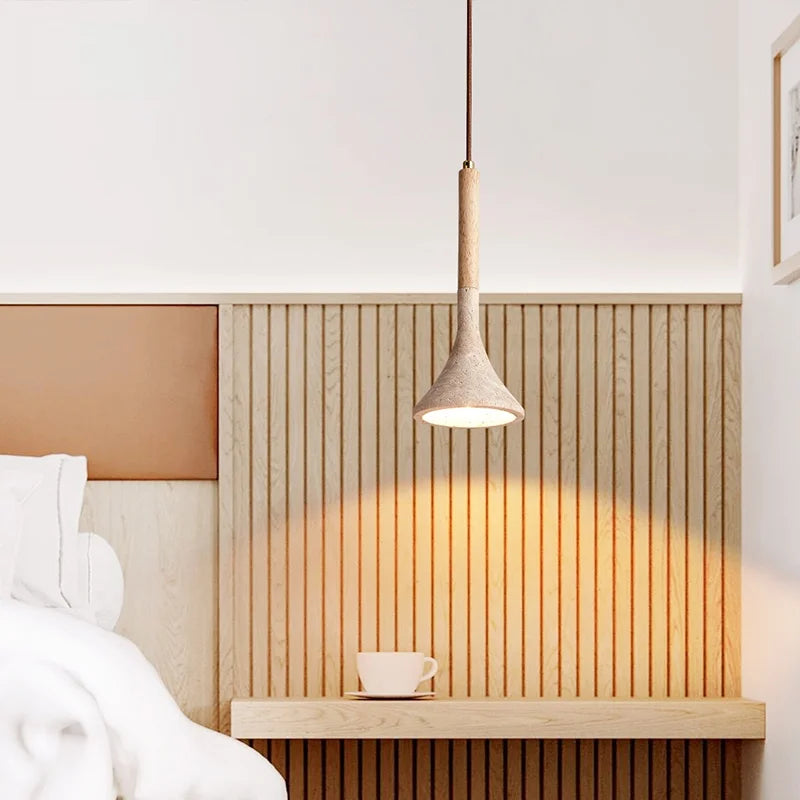 Afralia™ LED Pendant Light Yellow Travertine Modern Hanging Lampara