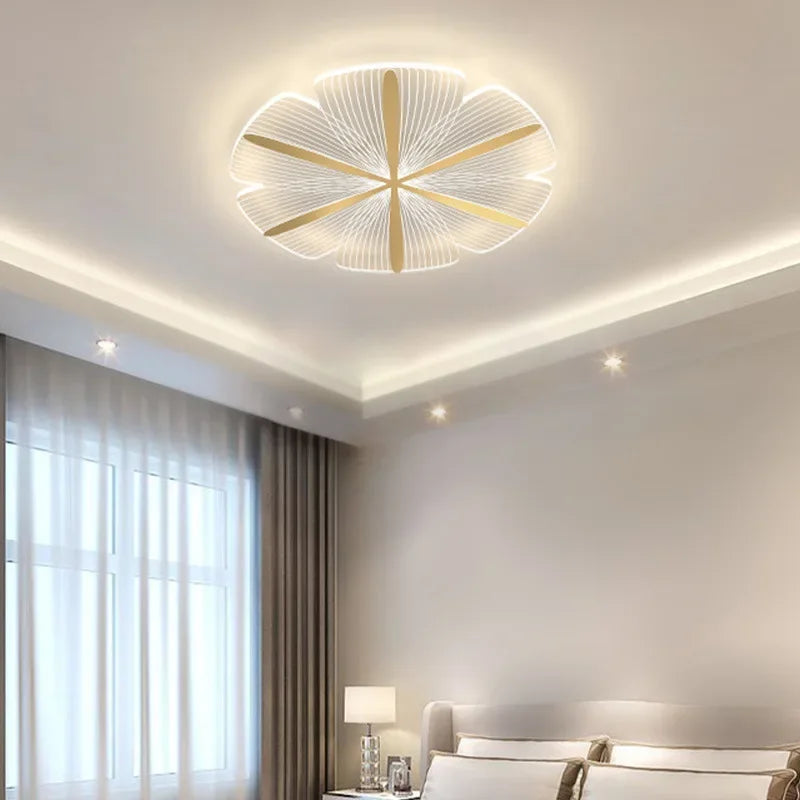 Afralia™ Petal LED Ceiling Lamp: Modern, Simple, & Creative Lighting for Bedrooms & Princess Rooms.