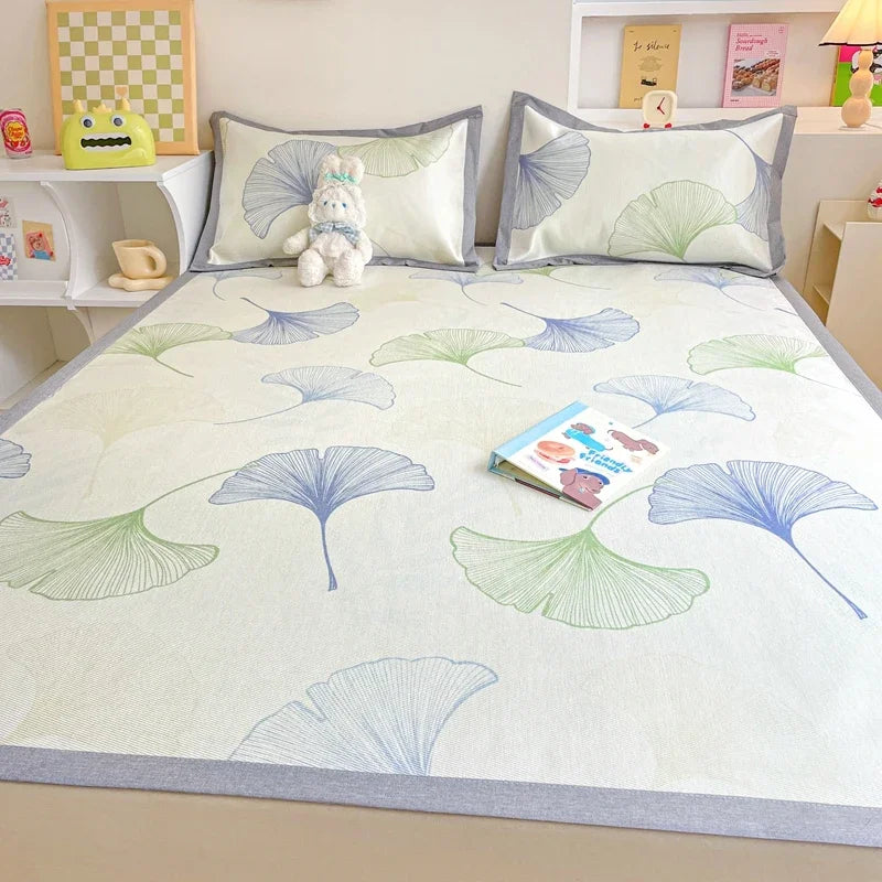 Afralia™ Luxury Ice Silk Cooling Mat & Pillowcase Set for Queen Bed