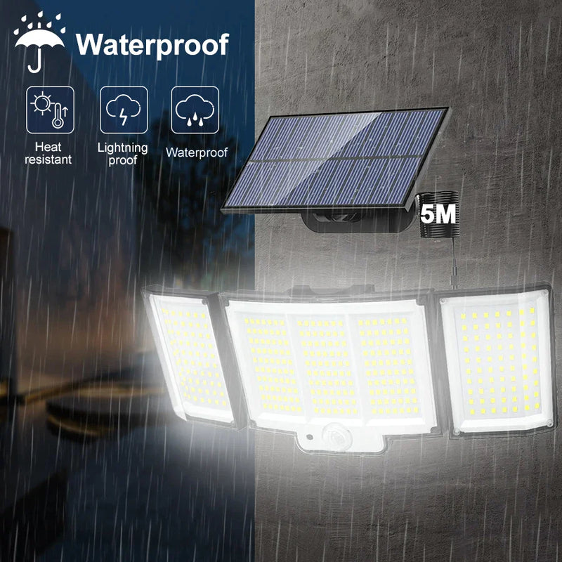 Afralia™ Solar Outdoor LED Wall Lamp with 3 Motion Sensor Modes - Waterproof Garden Street Light