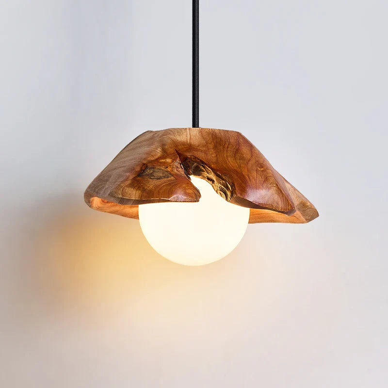Afralia™ Wood Grain 3-Light Retro Style Pendant Light for Living Room and Bedroom