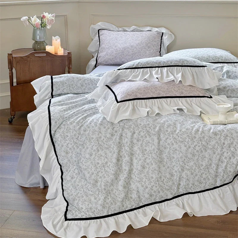 Afralia™ Cotton Bedding Sets: Sheet, Pillowcase, Duvet Cover, Queen King RU