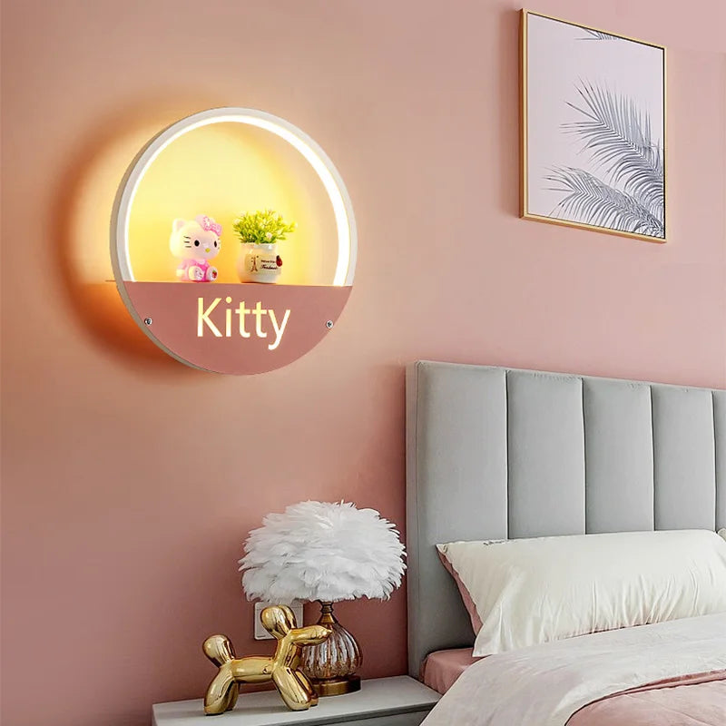 Afralia™ LED Round Wall Lamp for Children Room, Nordic Modern Indoor Lighting