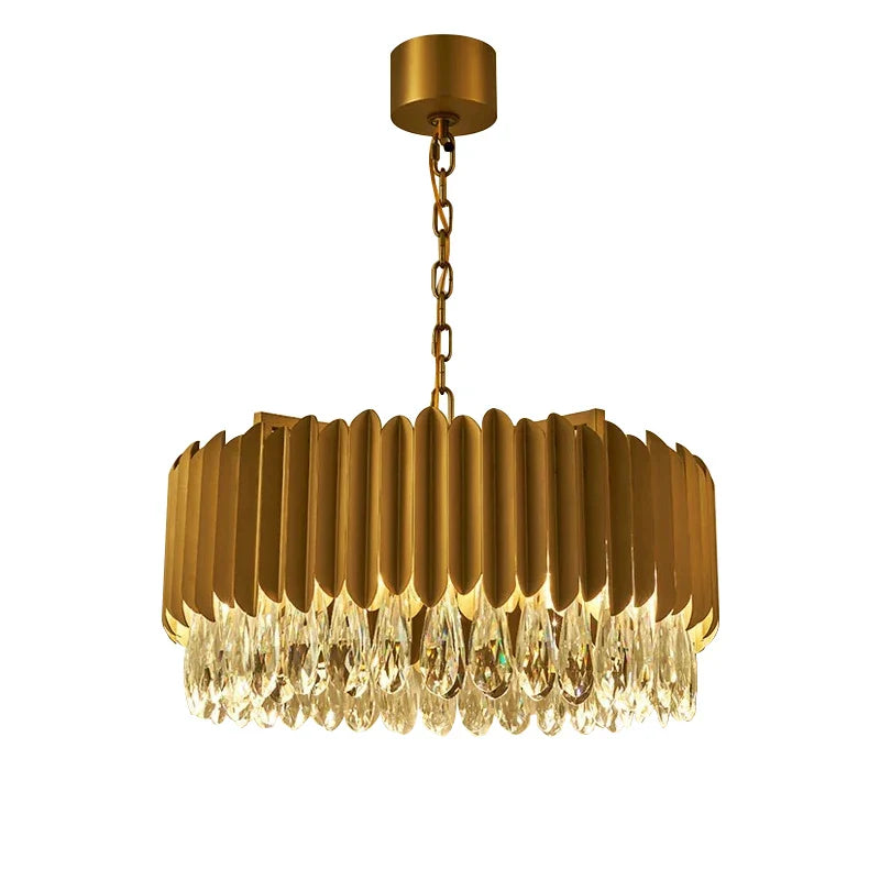 Nordic Crystal Water Droplet Pendant Lights by Afralia™ - Round Dimmable Lamp for Home Lighting