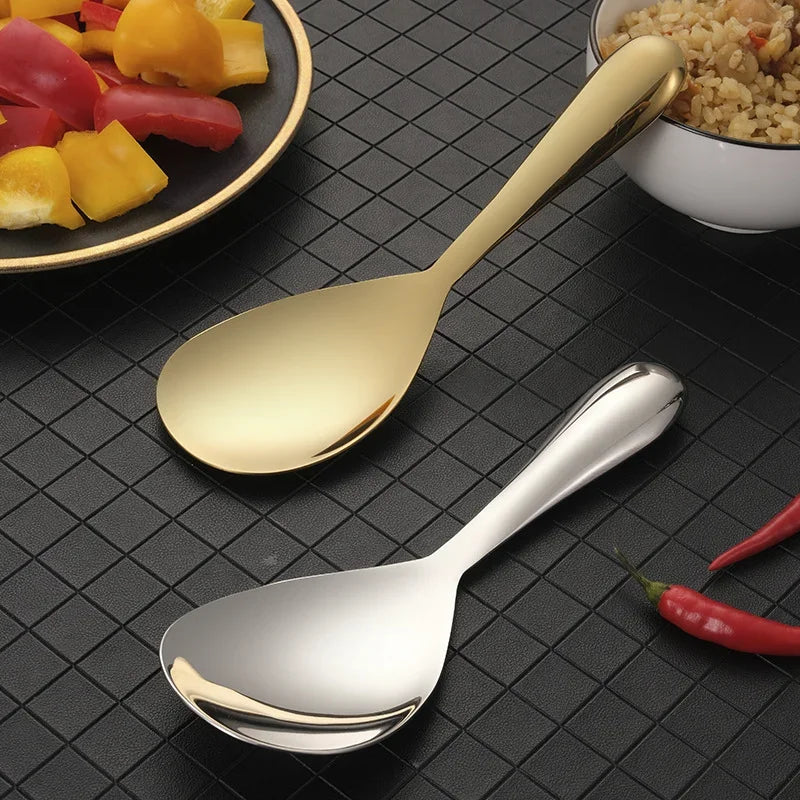 Afralia™ Stainless Steel Long Handle Soup Spoon for Cooking and Serving