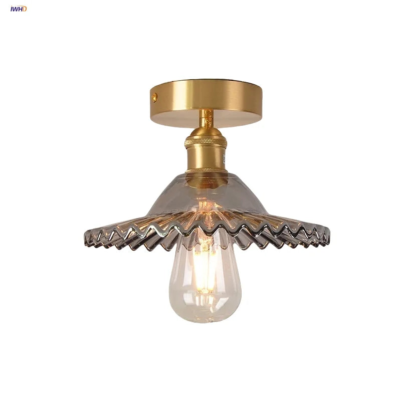 Afralia™ Smoke Gray Glass LED Ceiling Light - Modern Nordic Style