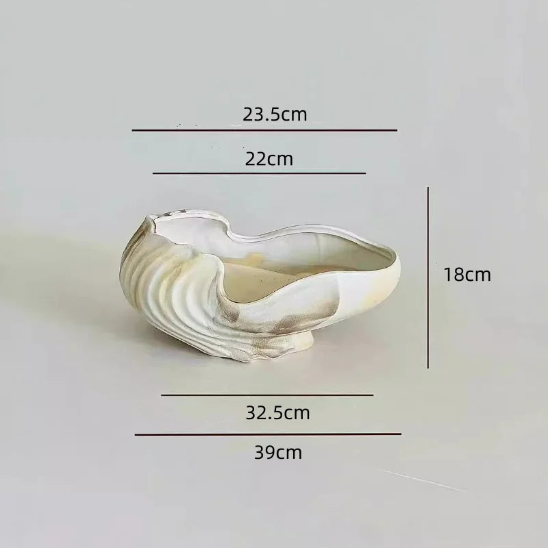 Ceramic Shell Flowerpot by Afralia™: Stylish Vase for Garden & Home Decor