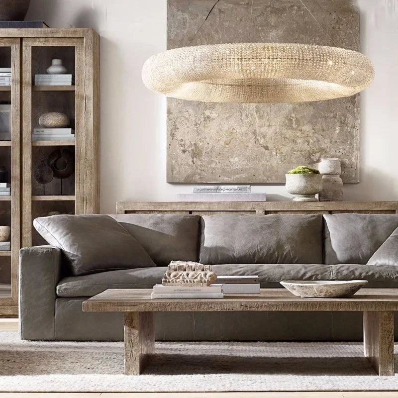 Afralia™ Luxury Crystal Flower Ceiling Chandelier LED Pendant Light for Home Decor