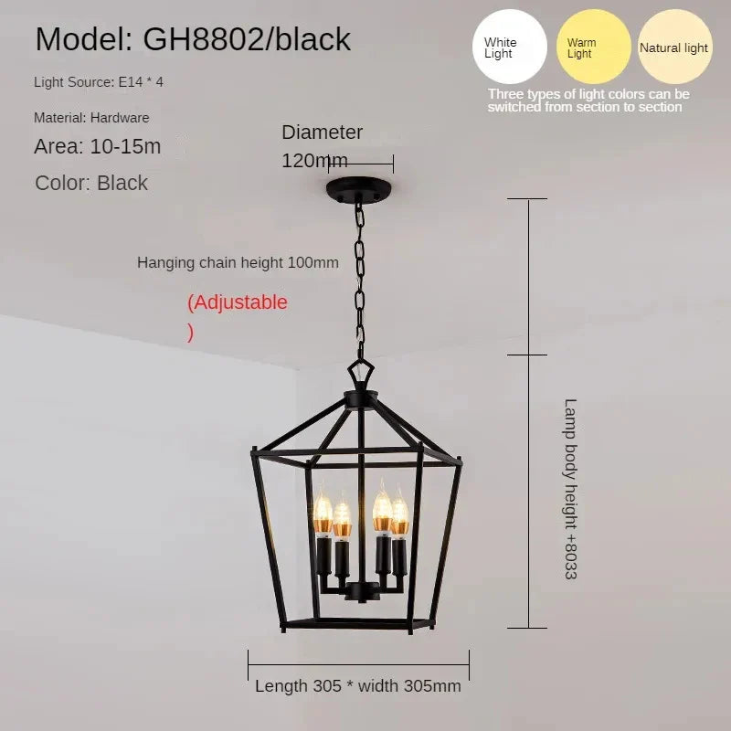 Afralia™ Vintage Birdcage Pendant Light for Modern Living Room and Kitchen Island