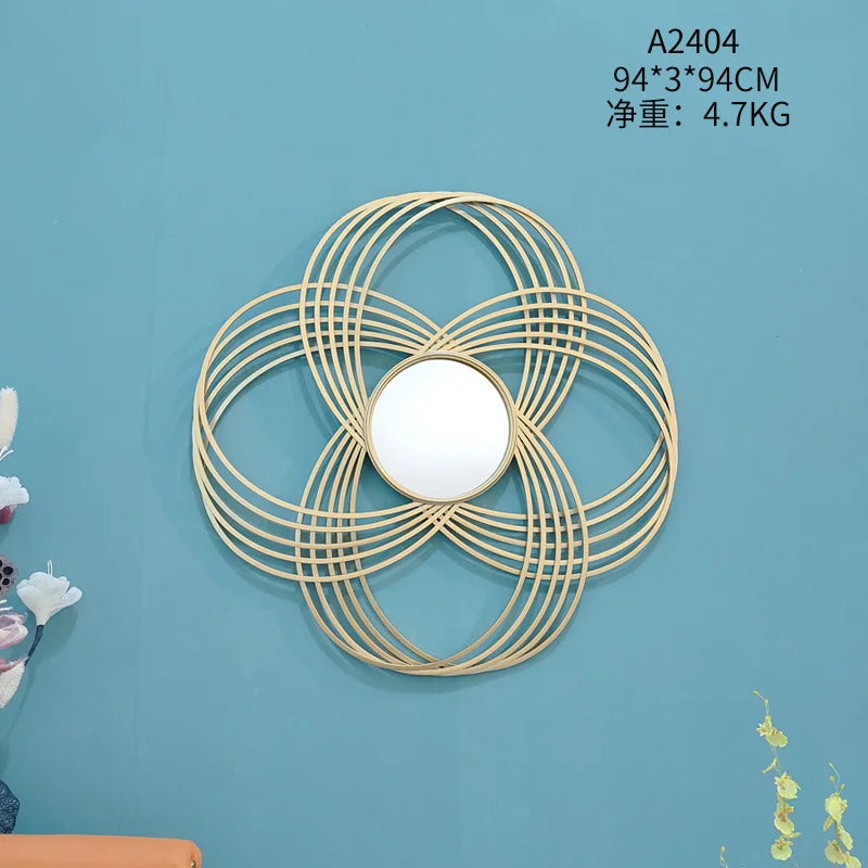 Afralia™ Luxury Round Mirror for Nordic Living Room Wall Decor