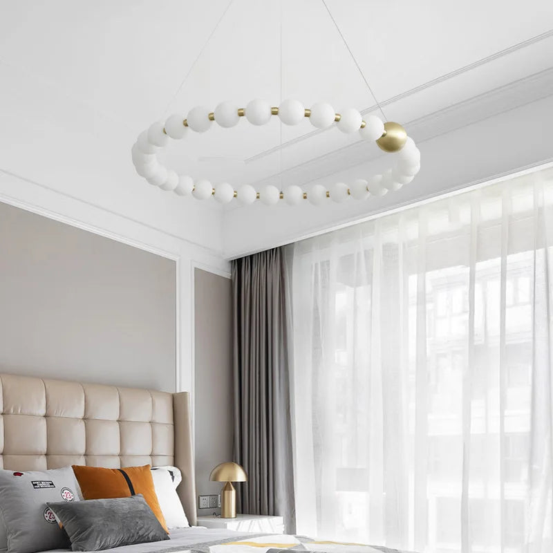 Afralia™ Brass LED Chandelier with Acrylic Ball - High Quality Dimmable Lighting