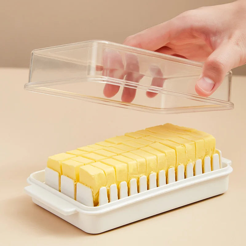 Afralia™ Transparent Large-Capacity Butter Cheese Storage Box for Refrigerator
