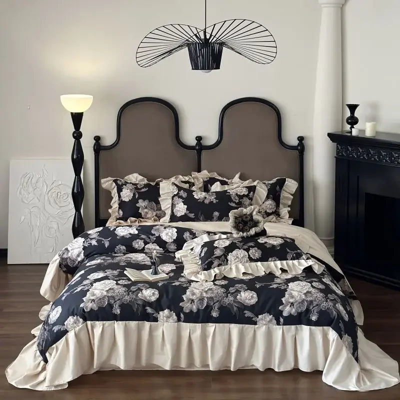 Afralia™ Svetanya 100s Egyptian Cotton King Queen Double Duvet Cover Bedding Set