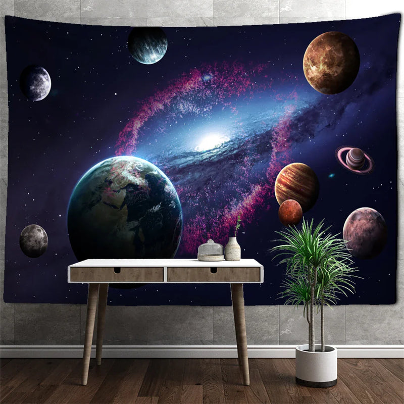 Afralia™ Astronaut Moon Tapestry Wall Hanging - Boho Hippie Living Room Decor