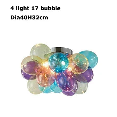 Afralia™ Glass Bubble Chandelier Pendant Light for Living Room & Bedroom