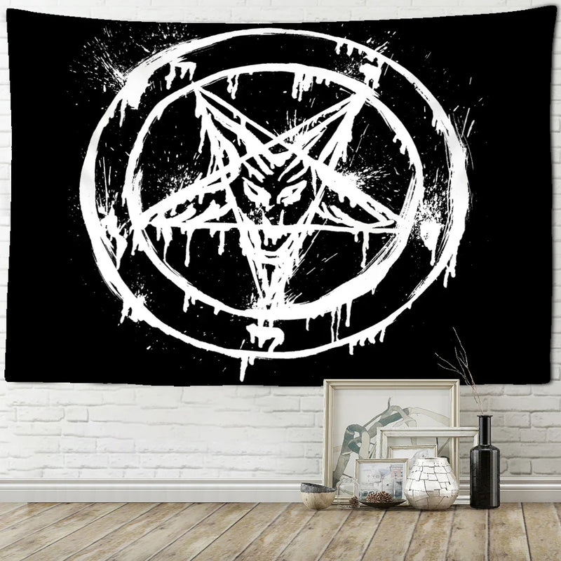 Afralia™ Pentagram Psychedelic Tapestry Wall Hanging for Home Decor