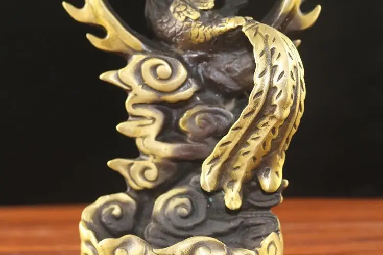 Afralia™ Copper Phoenix Ornament Feng Shui Home Office Decor