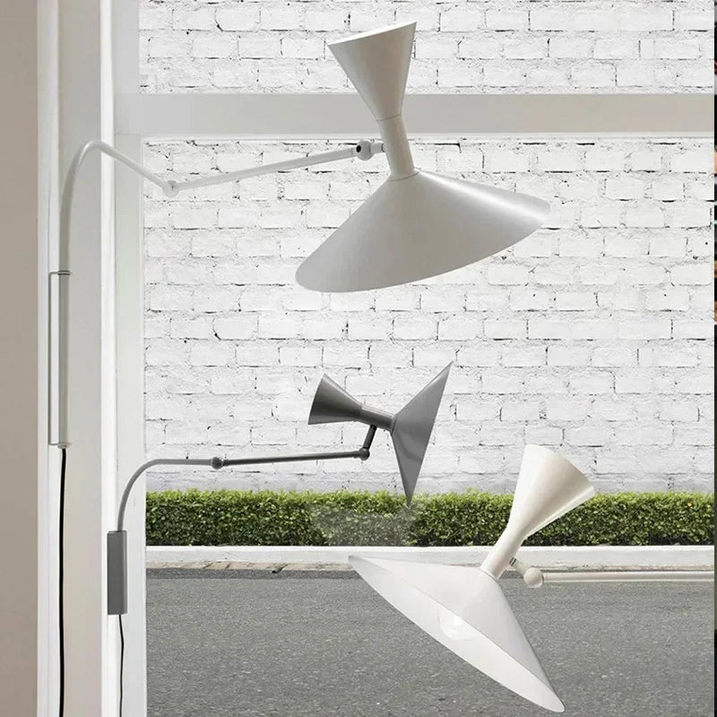 Afralia™ Adjustable Long Arm Wall Lamp for Reading, Bedroom, LED Minimalist Swing Lighting