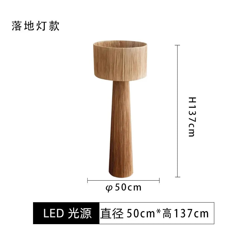 Afralia™ Wabi-Sabi Rattan LED Floor Lamp for Bedroom Living Room Studio
