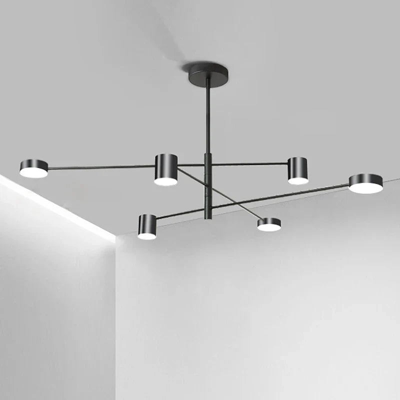 Afralia™ Modern Gold Black LED Chandelier for Living Room, Bedroom, and Restaurant