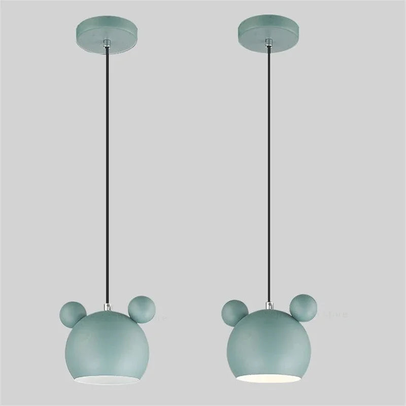 Afralia™ Nordic Mickey LED Pendant Light for Kids & Living Room - Modern E27 Fixture